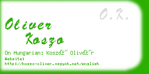 oliver koszo business card